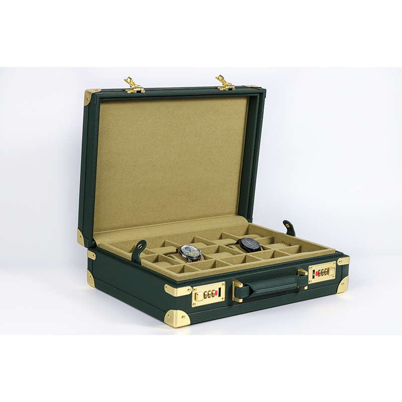 OEM ODM Luxury 15 Slots Green  - Watch Display Box recension och pris